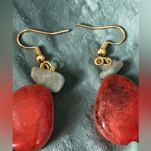 Cherry Quartz Stone Drop Earrings